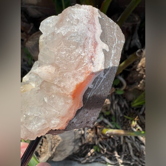 Quartz Crystal with Pink Amethyst and Calcite Inclusions - Picture 4 of 11